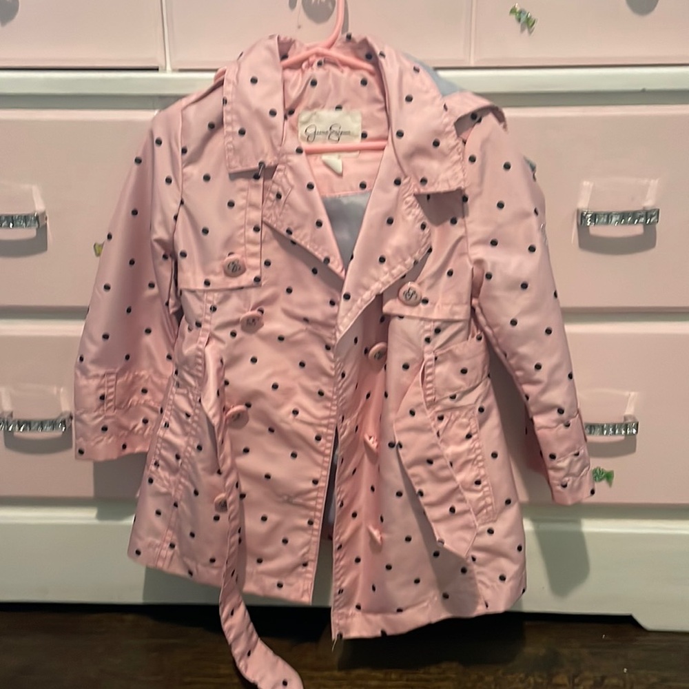 Jessica Simpson pink polka dot raincoat